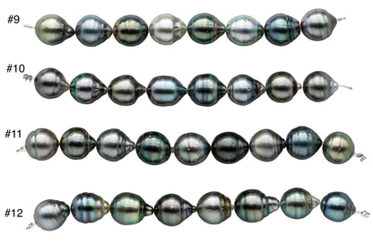 Multicolor Tahitian Pearl Near Round or Tear Drops with Blemishes and Extremely Nice Luster, Natural Color Pearl Beads, 10-11mm SKU#1106TH