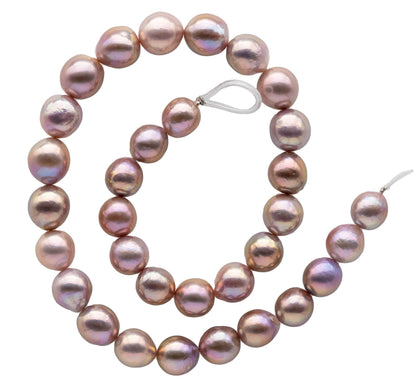 10-13mm Edison Pearls Lavender Near Round or Drops with Extremely Nice Luster, Natural Freshwater Pearl Bead Color, Full Strand, SKU# 1111ED