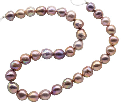 10-13mm Edison Pearls Lavender Near Round or Drops with Extremely Nice Luster, Natural Freshwater Pearl Bead Color, Full Strand, SKU# 1111ED