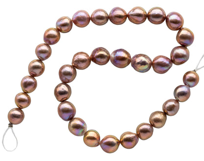 10-13mm Edison Pearls Lavender Near Round or Drops with Extremely Nice Luster, Natural Freshwater Pearl Bead Color, Full Strand, SKU# 1111ED