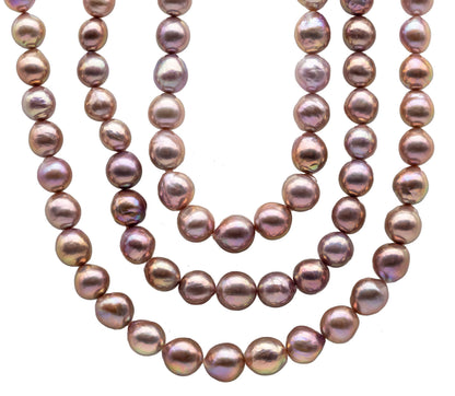10-13mm Edison Pearls Lavender Near Round or Drops with Extremely Nice Luster, Natural Freshwater Pearl Bead Color, Full Strand, SKU# 1111ED