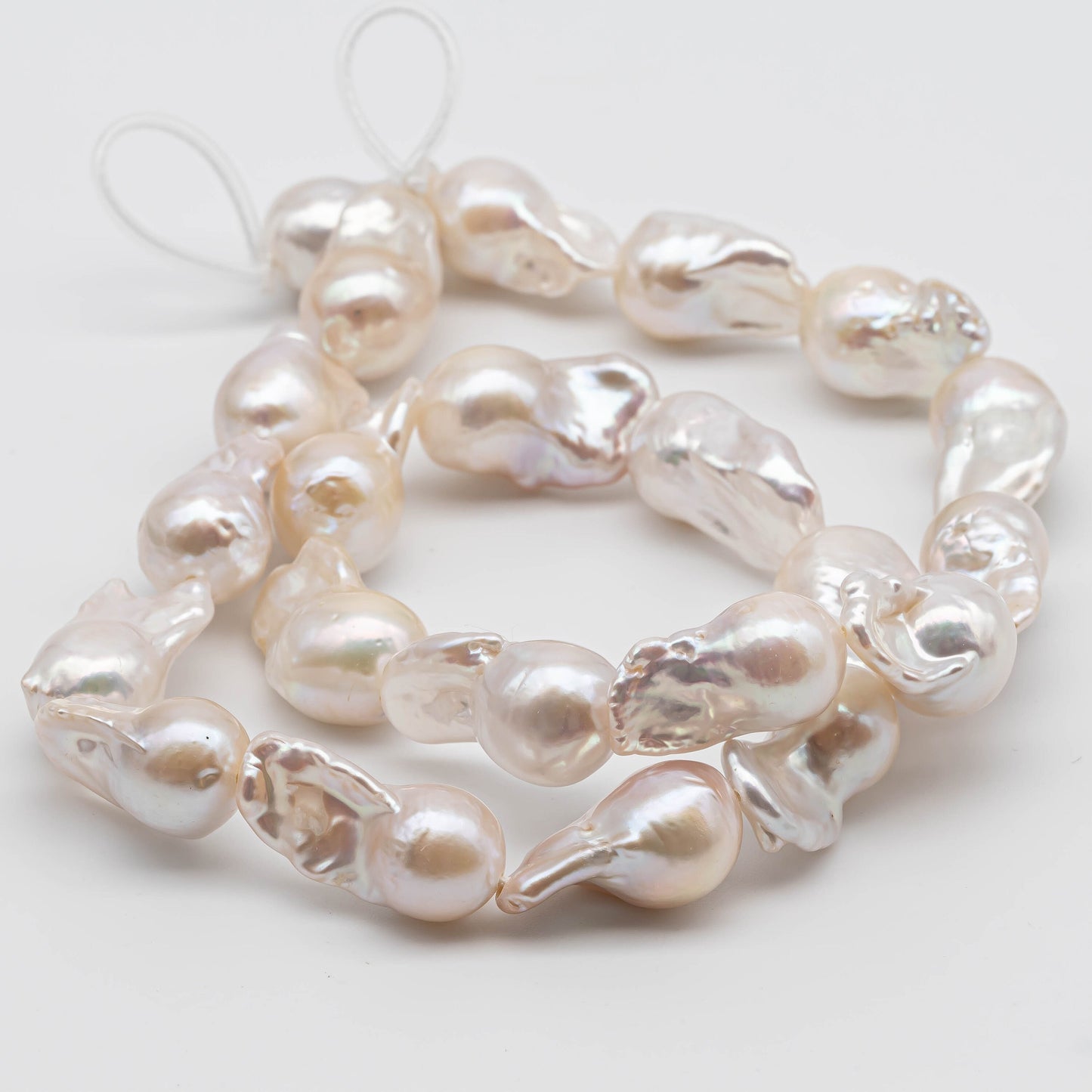 Small Baroque Pearl Beads in White Freshwater Pearls with High Luster and Genuine Pearl, Rare Finding in 10-12mm in Full Strand, SKU# 1113BA