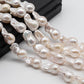 Small Baroque Pearl Beads in White Freshwater Pearls with High Luster and Genuine Pearl, Rare Finding in 10-12mm in Full Strand, SKU# 1113BA