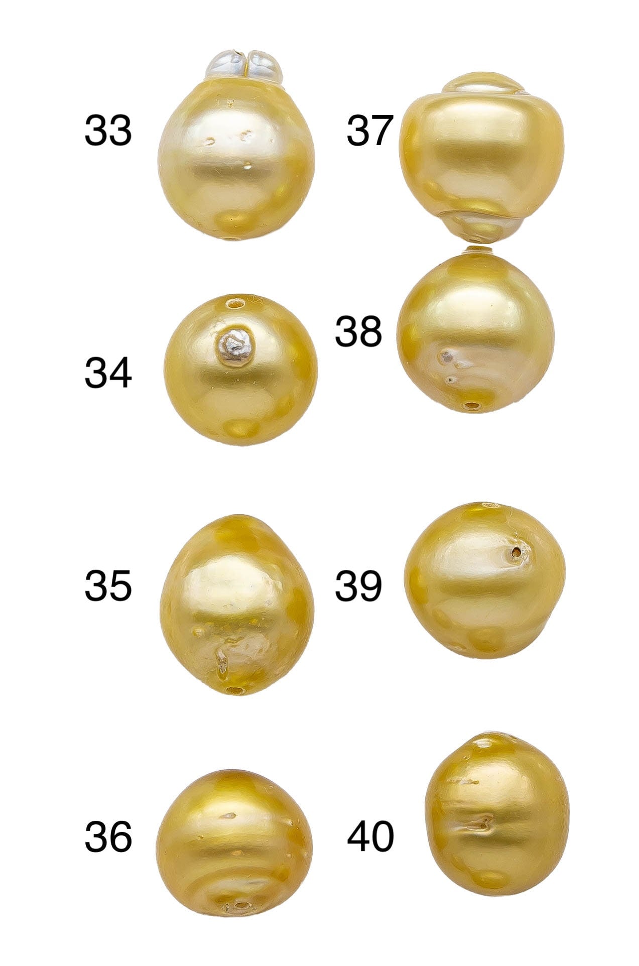 Single Golden Southsea Pearl Drops 1mm Full Drilled for Jewelry Making, Natural Gold Color Saltwater Pearl Size from 10-16mm, SKU#1108GS