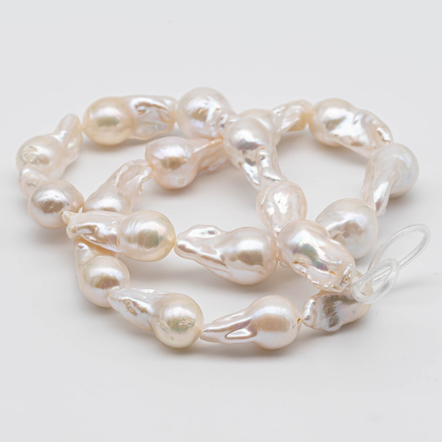 10-12mm Baroque Pearl Small Size Elongate Flameball Pearl Beads with Beautiful Luster, Difficult to Find Pieces, Full Strand, SKU# 1114BA