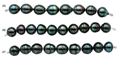 Peacock Green Tahitian Pearl Near Round or Teardrops with Blemishes and High Luster, Baroque Natural Black Color Pearl, 10-11mm SKU#1105TH
