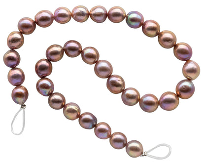 10-13mm Edison Pearls Lavender Near Round or Drops with Extremely Nice Luster, Natural Freshwater Pearl Bead Color, Full Strand, SKU# 1111ED