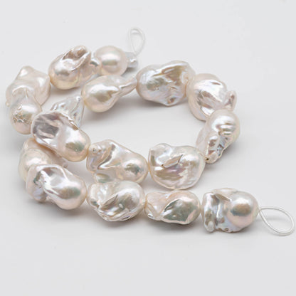 14-18mm Baroque Pearl Nucleated with Very Nice Luster and Smooth Skin, Large Size Fireball Pearl in Full Strand, SKU# 1116BA