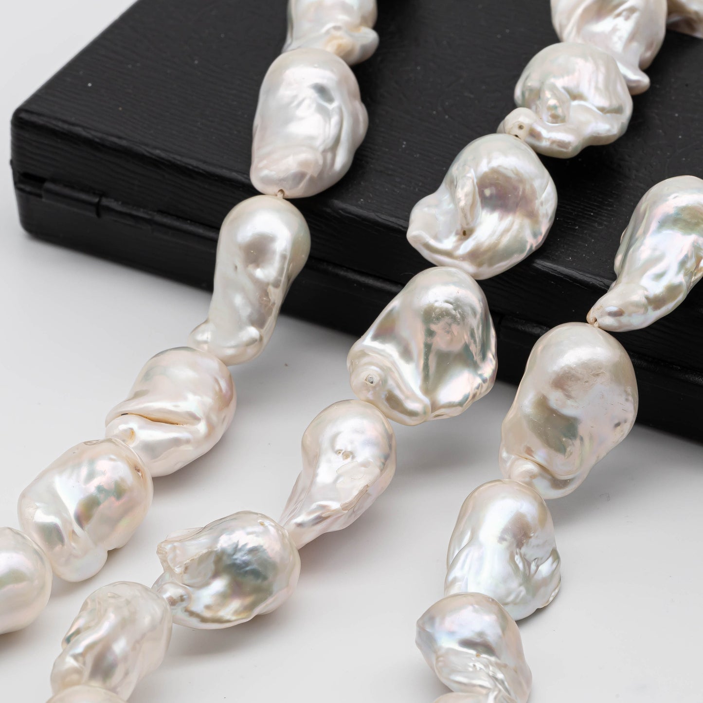 14-18mm Baroque Pearl Nucleated with Very Nice Luster and Smooth Skin, Large Size Fireball Pearl in Full Strand, SKU# 1116BA