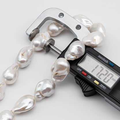 Large White Baroque Freshwater Pearls with High Luster and Nice Shape, Full Strand Pearl Beads for Making Jewelry 14-18mm, SKU# 1117BA