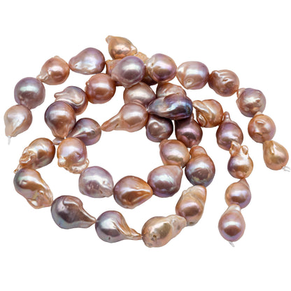 Multi-Color Baroque Pearl in Natural Color Freshwater Pearl Fireball Beads Large Size and High Luster in Full Strand, 13-17mm, SKU# 1119BA
