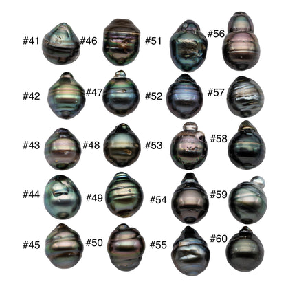 Single Drop Tahitian Pearl Circle Loose Undrilled Black Pearl with High Luster Natural Color For Jewelry Making, 11-11.5mm, SKU # 1124TH