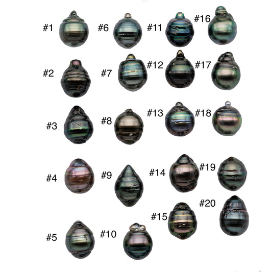 Single Drop Tahitian Pearl Circle Loose Undrilled Black Pearl with High Luster Natural Color For Jewelry Making, 11-11.5mm, SKU # 1124TH