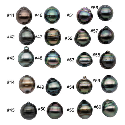 One Piece Tahitian Pearl Drops with Natural Color in Single Loose Undrilled Black Pearl with High Luster and No Hole 11-11.5mm, SKU # 1127TH