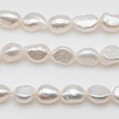 White Nugget Freshwater Pearl Beads Rice Shape with High Luster 6mm Strand for Jewelry Making, SKU # 1132FW