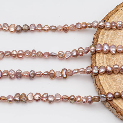 Natural Lavender Nugget Freshwater Pearl Bead in Full Strand with Beautiful Luster for Jewelry Making in Small Size 4-5mm, SKU # 1138FW