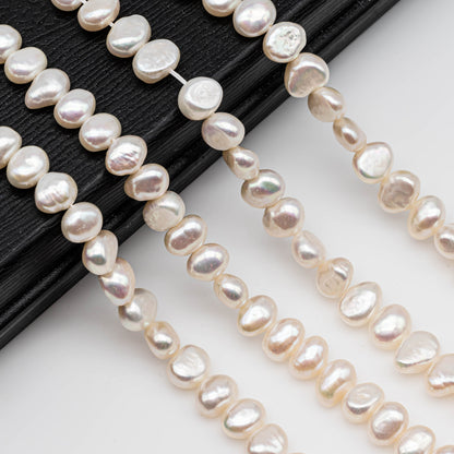 6-7mm Freshwater Pearl Nugget White Bead with Extremely Nice Luster in Full Strand for Making Jewelry, SKU # 1141FW