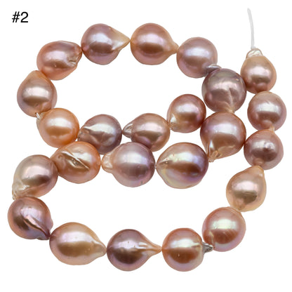 Natural Color Baroque Pearl in Multi-Color Freshwater Pearl Beads, Large Size with Nice Luster, Full Strand, 13-18mm, SKU# 1120BA