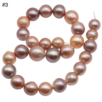 Natural Color Baroque Pearl in Multi-Color Freshwater Pearl Beads, Large Size with Nice Luster, Full Strand, 13-18mm, SKU# 1120BA