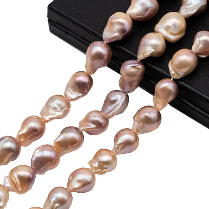 Multi-Color Baroque Pearl in Natural Color Freshwater Pearl Fireball Beads Large Size and High Luster in Full Strand, 13-17mm, SKU# 1119BA