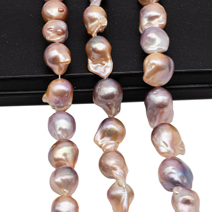 Multi-Color Baroque Pearl in Natural Color Freshwater Pearl Fireball Beads Large Size and High Luster in Full Strand, 13-17mm, SKU# 1119BA