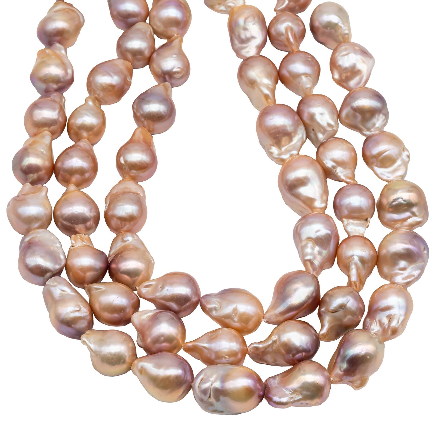 Multi-Color Baroque Pearl in Natural Color Freshwater Pearl Fireball Beads Large Size and High Luster in Full Strand, 13-17mm, SKU# 1119BA