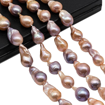 Multi-Color Baroque Pearl in Natural Color Freshwater Pearl Fireball Beads Large Size and High Luster in Full Strand, 13-17mm, SKU# 1119BA
