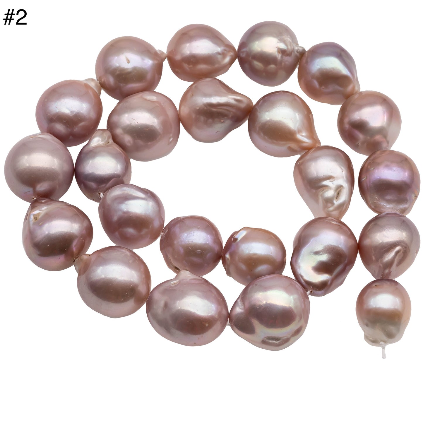 Pink Baroque Pearl in Natural Color Freshwater Pearl Flameball Beads, High Luster and Large Size in Full Strand, 13-17mm, SKU# 1121BA