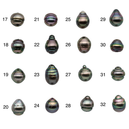 One Piece Undrilled Tahitian Pearl Near Round or Tear Drops, Beautiful Luster in Natural Color For Jewelry Making, 11-11.5mm, SKU # 1143TH