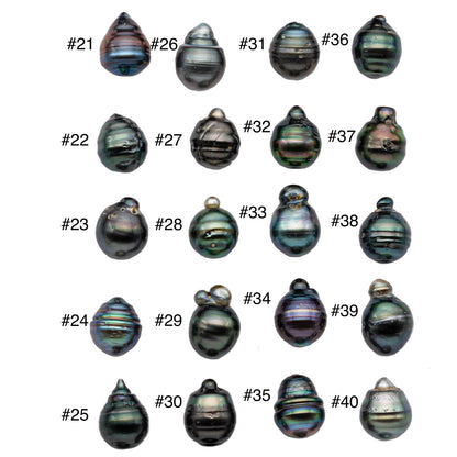 Single Drop Tahitian Pearl Circle Loose Undrilled Black Pearl with High Luster Natural Color For Jewelry Making, 11-11.5mm, SKU # 1124TH