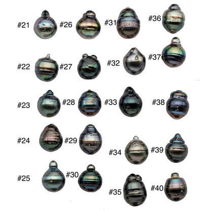 Teardrop Tahitian Pearl Single Black Peacock Undrilled with High Luster Loose Pearl For Jewelry Making 11-11.5mm, SKU # 1126TH