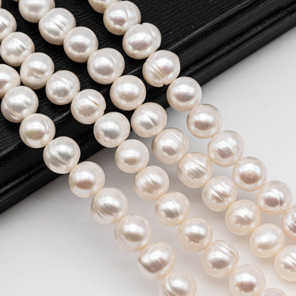 8-9mm Freshwater Pearls Potato or Near Round Pearl Beads with Nice Luster for Jewelry Making, Full Strand, SKU # 1135FW