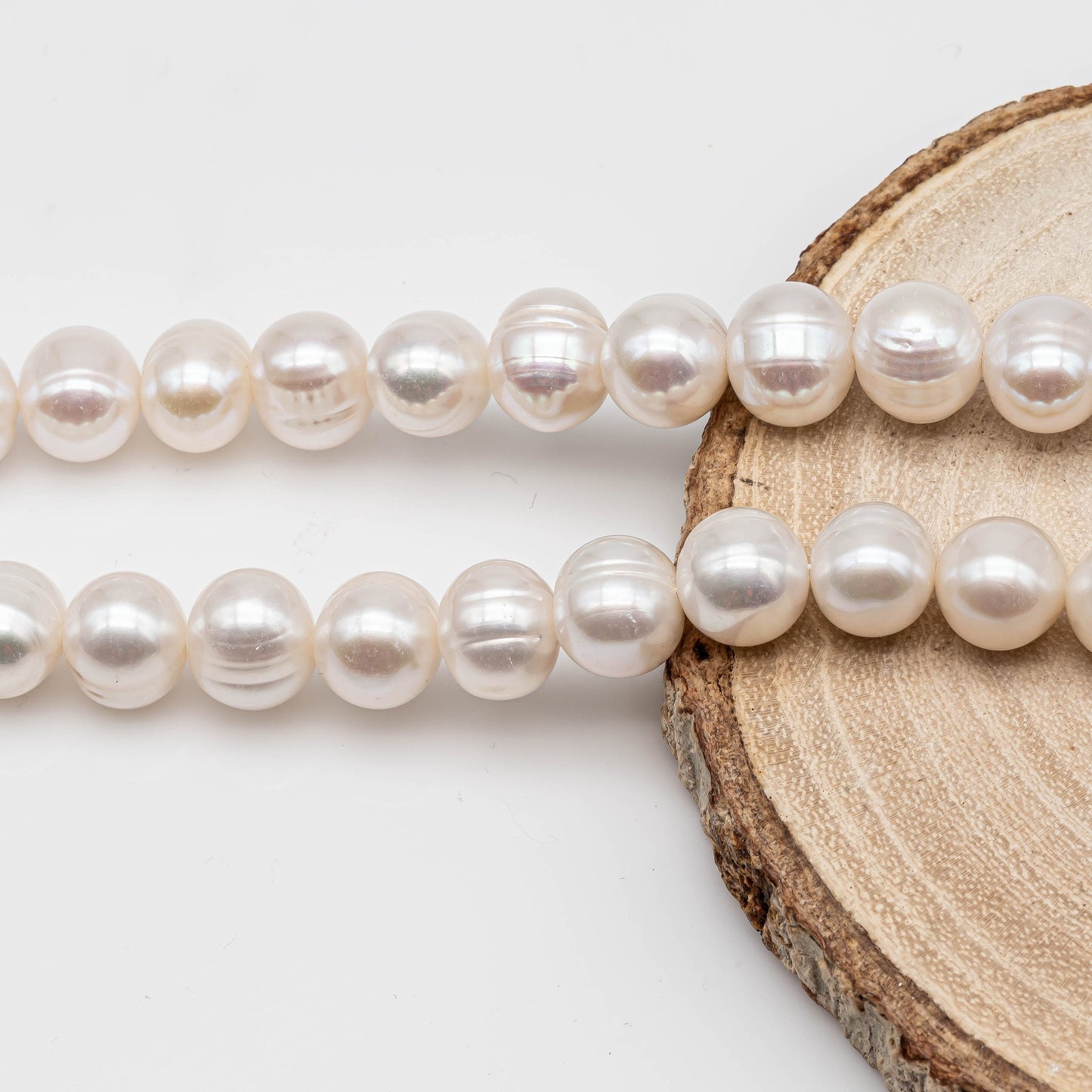 8-9mm Freshwater Pearls Potato or Near Round Pearl Beads with Nice Luster for Jewelry Making, Full Strand, SKU # 1135FW