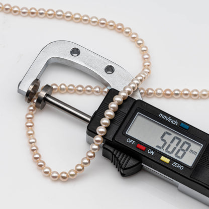 AAA 5-5.5mm Freshwater Pearl Near or Off Round Pearl Beads Creamy White with Very Nice Luster and Almost Blemishes Free, SKU # 1142FW