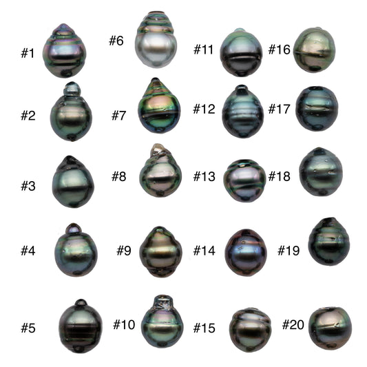 One Piece Teardrop Tahitian Pearl Undrilled Single Piece High Luster Loose No Hole Natural Color For Beading, 11-11.5mm, SKU # 1129TH