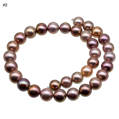 12-14mm Edison Pearl Round or Near Round Natural Mix Color with Extremely Nice Luster, Very Limited Blemish, For Jewelry Making, SKU# 1155EP