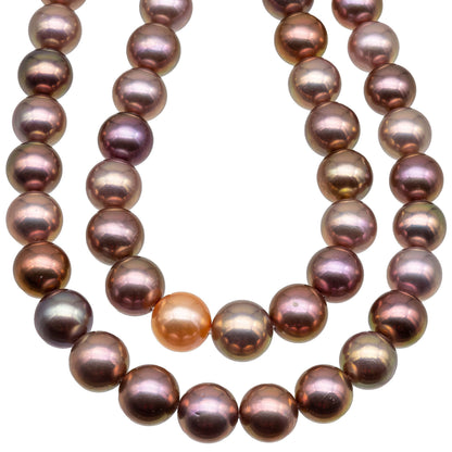 12-14mm Edison Pearl Round or Near Round Natural Mix Color with Extremely Nice Luster, Very Limited Blemish, For Jewelry Making, SKU# 1155EP