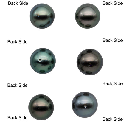 Round Tahitian Pearl Loose Single Piece Natural Color with Extremely Nice Luster, Front Side Very Smooth and Clean, 9-10mm, SKU#1089TH