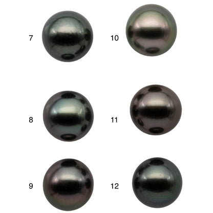11mm Round Tahitian Pearl Single Loose Piece Natural Color with Extremely Nice Luster, AAA Quality Front Side Smooth and Clean, SKU#1091TH