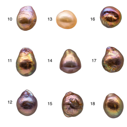 10-11mm Single Edison Pearl Loose Undrilled Freshwater Pearl Natural Color with Extremely Nice Luster in Drops Shape, SKU # 1156EP