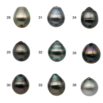 12-13mm Loose Tahitian Pearl Single Piece Drop Shape in Undrilled Natural Color with High Luster for Beading, SKU # 1164TH