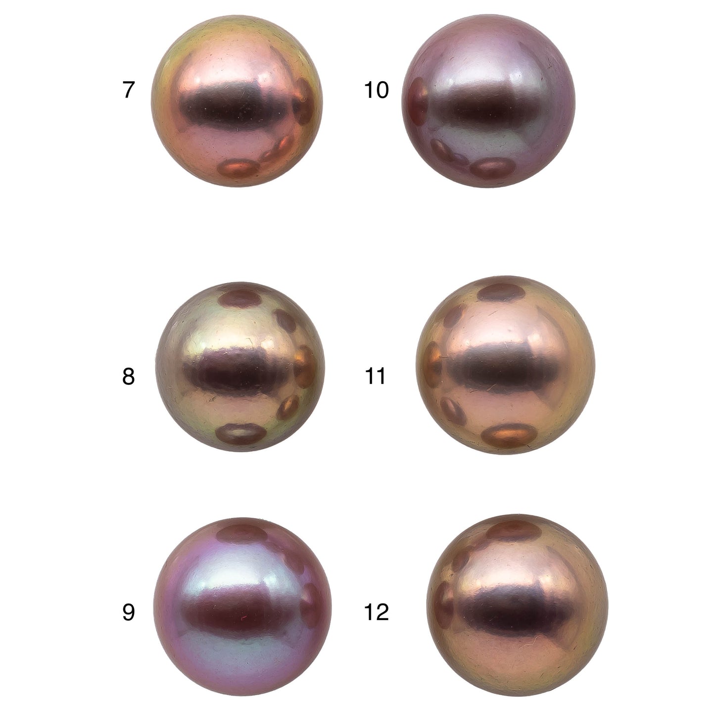 AAA Single Edison Pearl Round with Extreme Luster Natural Color Loose Undrilled Freshwater Pearl Blemish in the Back, 12-13mm, SKU # 1149EP