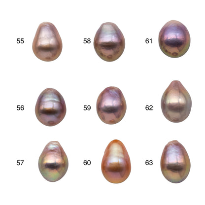 11-12mm Single Edison Pearl Undrilled Loose Piece with Extremely Nice Luster in Natural Color Freshwater Pearl Drops, SKU # 1166EP