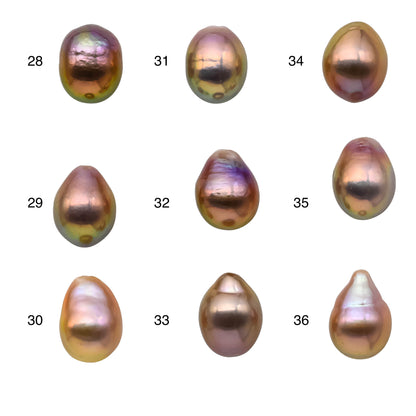 11-12mm Single Edison Pearl Undrilled Loose Piece with Extremely Nice Luster in Natural Color Freshwater Pearl Drops, SKU # 1166EP