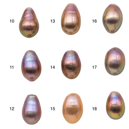 11-12mm Single Edison Pearl Undrilled Loose Piece with Extremely Nice Luster in Natural Color Freshwater Pearl Drops, SKU # 1166EP