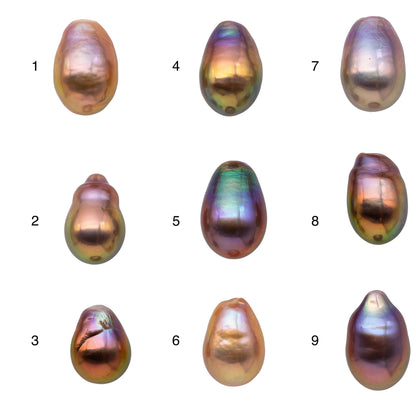 11-12mm Single Edison Pearl Undrilled Loose Piece with Extremely Nice Luster in Natural Color Freshwater Pearl Drops, SKU # 1166EP