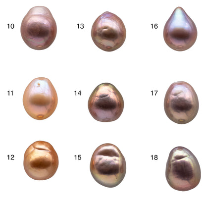 10-11mm One Piece Edison Pearl Teardrop Shape Loose Undrilled Freshwater Pearl with Natural Colors and Extremely Nice Luster, SKU # 1160EP