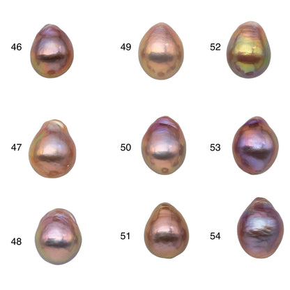 11-12mm Drop Loose Edison Pearl Undrilled, Half Drilled, or Full Drilled Freshwater Pearl with High Luster for Jewelry Making, SKU # 1175EP