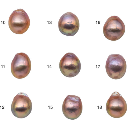 11-12mm Drop Loose Edison Pearl Undrilled, Half Drilled, or Full Drilled Freshwater Pearl with High Luster for Jewelry Making, SKU # 1175EP