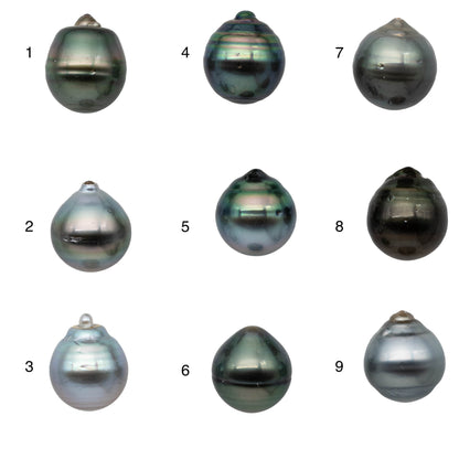 12-13mm Loose Tahitian Pearl Single Piece Drop Shape in Undrilled Natural Color with High Luster for Beading, SKU # 1164TH